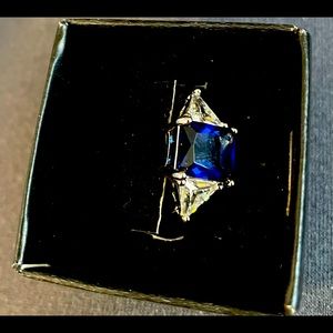 Sapphire coloured ring adjustable small